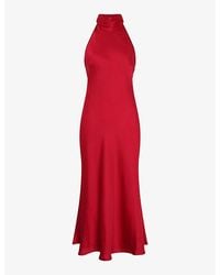 OMNES - Seychelles Halterneck Satin Maxi Dress - Lyst