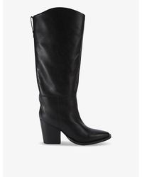 Carvela Kurt Geiger - Reign Pointed-Toe Leather Knee-High Boots - Lyst
