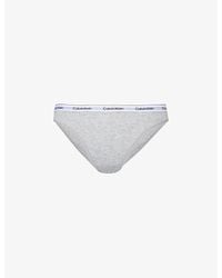 Calvin Klein - Modern Branded-Waistband Stretch-Cotton Briefs - Lyst