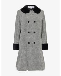 Comme des Garçons - Velvet-Collar Nylon-Wool Woven Coat - Lyst
