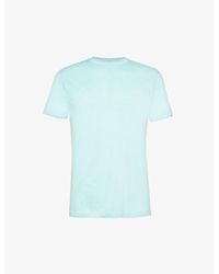 Emporio Armani - Logo-print Relaxed-fit Woven-blend T-shirt - Lyst