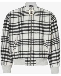 JW Anderson - Check-pattern Brushed-texture Wool-blend Jacket - Lyst