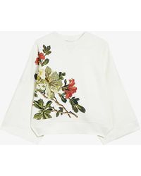 Ted Baker - Laurale Floral-embroidered Relaxed-fit Stetch-woven Jumper - Lyst