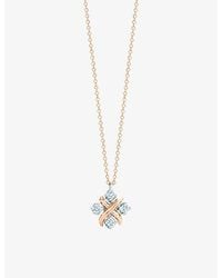 Tiffany & Co. - Schlumberger Lynn 18Ct Rose, Platinum And 0.20Ct Diamond Pendant Necklace - Lyst