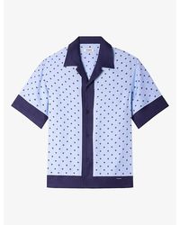 Sandro - Micro-Cross Short-Sleeve Woven Shirt - Lyst