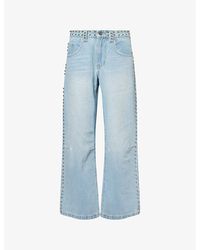 Jaded London Colossus Wide Leg Jeans in Blue | Lyst