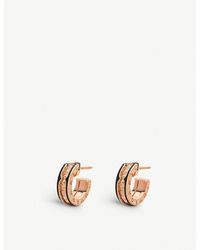 BVLGARI - B.Zero1 18Ct Rose- And Ceramic Hoop Earrings - Lyst