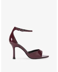 KG by Kurt Geiger - Serena Faux Patent-Leather Heeled Sandals - Lyst