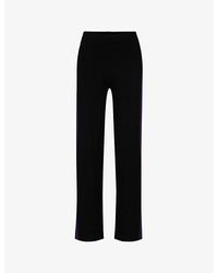 BOSS - X Naomi Campbell Contrast-panel Relaxed-fit High-rise Knitted Trousers - Lyst