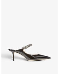 Jimmy Choo - Bing 65 Crystal-embellished Patent-leather Heeled Mules - Lyst