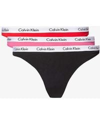 Calvin Klein - Carousel Pack Of Three Stretch-cotton Jersey Thongs - Lyst
