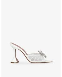 AMINA MUADDI - Rosie 95 Lace Heeled Mules - Lyst