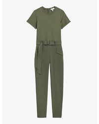 Ted Baker - Graciej High-rise Short-sleeve Stretch-woven Jumpsuit - Lyst
