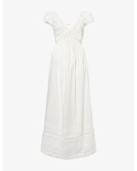 Faithfull the Brand - Elodia Lace-Trim Cotton Maxi Dress - Lyst