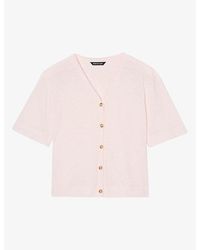 Whistles - Ella Button-Through Cotton-Jersey T-Shirt - Lyst