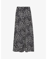 Whistles - Shadow Leopard-print Woven Midi Skirt - Lyst