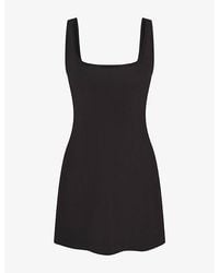 Skims - Scoop-Neckline Cotton-Jersey Mini Dress - Lyst