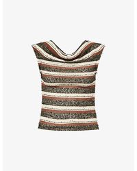Jaded London - Striped Asymmetric Knitted Top - Lyst