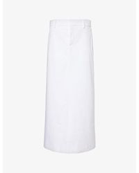 Valentino Garavani - High-rise Slim-fit Cotton Midi Skirt - Lyst