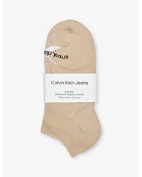 Calvin Klein - Branded Low-cut Pack Of Two Cotton-blend Socks - Lyst