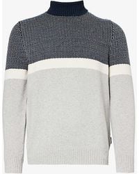 Barbour - Roll-neck Contrast-panel Cotton, Recycled-polyester And Wool-blend Jumper - Lyst