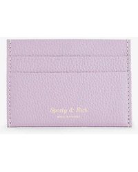 Sporty & Rich - Foiled-logo Grained-leather Card Holder - Lyst
