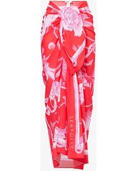 Seafolly - Ahoy Graphic-print Cotton Sarong - Lyst