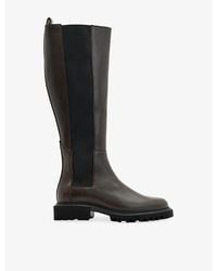 AllSaints - Maeve Slip-On Flat Leather Knee-High Boots - Lyst