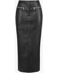 House Of Cb - Tana Zip-embellished Faux-leather Maxi Skirt - Lyst