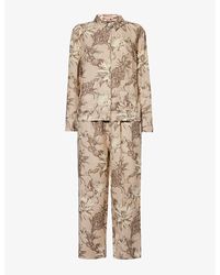 Desmond & Dempsey - Floral-print Linen Pyjamas X - Lyst