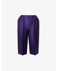 Pleats Please Issey Miyake - Bounce Pleated Wide-leg Mid-rise Knitted Trousers - Lyst