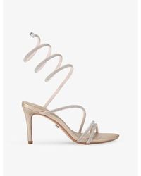 Carvela Kurt Geiger - Spiral 80 Crystal-Strap Woven Heels - Lyst