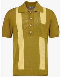 Frescobol Carioca - Contrast-panel Short-sleeve Crochet-cotton Polo Shirt - Lyst