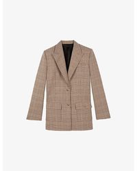 The Kooples - Single-Breasted Check Cotton-Wool Blend Blazer - Lyst