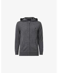 AllSaints - Mode Zipped Merino-Wool Hoody - Lyst