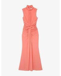Reiss - Starla Ruched Sleeveless Stretch-Woven Maxi Dress - Lyst
