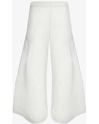 Pleats Please Issey Miyake - Pleated Wide-leg Knitted Trousers - Lyst