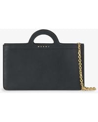 Marni - Wallet Logo-print Leather Top Handle Bag - Lyst