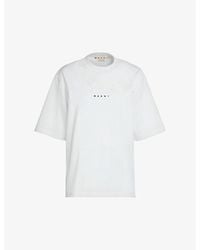 Marni - Logo-print Short-sleeved Cotton-jersey T-shirt - Lyst