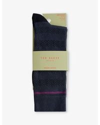 Ted Baker - Sokktwo Stripe Stretch Cotton-blend Socks - Lyst