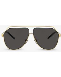 Dolce & Gabbana - Dg2266 Pilot-frame Metal Sunglasses - Lyst