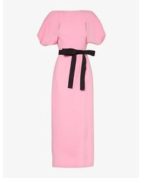 ROKSANDA - Clemente Bow-embellished Woven Maxi Dress - Lyst