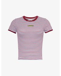 Obey - Cypress Striped Cotton-jersey T-shirt - Lyst