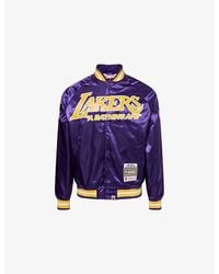 A Bathing Ape - Nba Lakers Logo-Embroidered Satin Jacket - Lyst