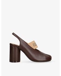 MM6 by Maison Margiela - Peep-Toe 100 Slingback Leather Heeled Sandals - Lyst