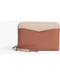 Sandro Yza Leather Porte Monnaie Wallet - Brown