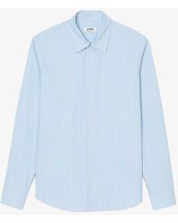 Sandro - Stripe-pattern Loose-fit Cotton Shirt - Lyst