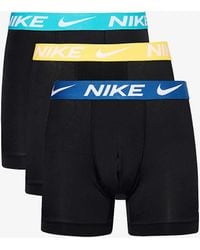Nike - Logo-waistband Pack Of Three Stretch-recycled Polyester Trunks - Lyst