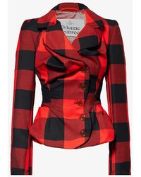 Vivienne Westwood - Drunken Tailored Tartan-patterned Slim-fit Wool Blazer - Lyst