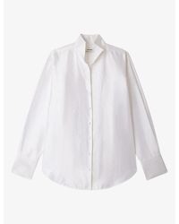 Sandro - Oversized Pointed-Lapel Silk Shirt - Lyst